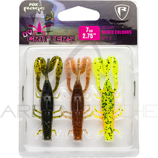 Soft bait FOX RAGE Critter Ultra UV mixed colour combo