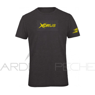 Tee shirt ULTIMATE FISHING Xorus gris anthracite chine et jaune