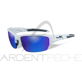 WILEY X Saint Blue Mirror Gloss White Frame Polarized Sunglasses