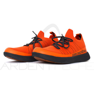 Shoes GRUNDENS Sea knit boat red orange
