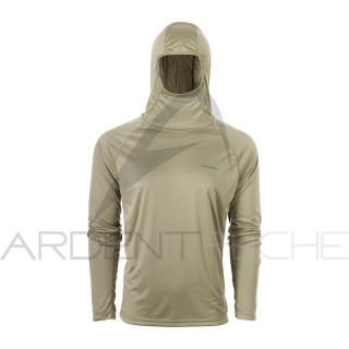 Grundéns UPF 50 Solstrale Hoody Deep Lichen Top - Ardent Pêche