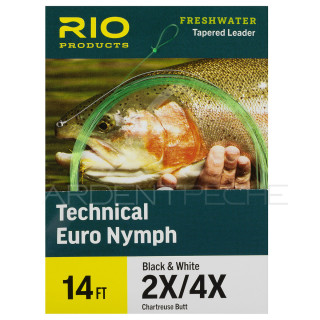Leader RIO Technical Euro Nymph 14' (4.30m) Chartreuse butt black/white tip