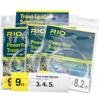 RIO Powerflex Assorted Leaders 9' (Pack of 3)
