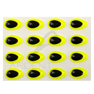 3D Epoxy SYBAI Teardrop Eyes, Fluo Yellow