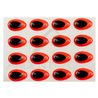 Occhi 3D Epoxy SYBAI Teardrop Eyes, Fluo Rosso