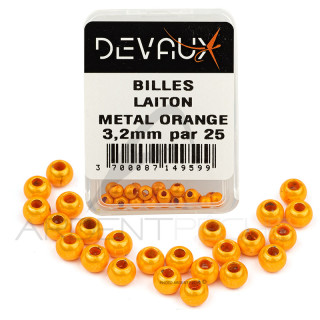 DEVAUX Orange Metal Brass Bead
