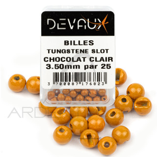 Tungsten SLOT Bead DEVAUX light chocolate