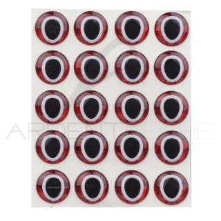 Red oval pupil 3D adhesive eyes