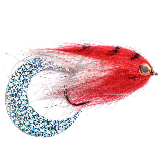 Mosca FMF luccio Paolo wiggle tail bianco e rosso