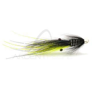Mosca FMF Salmone tube fly super snaelda nero/chartreuse