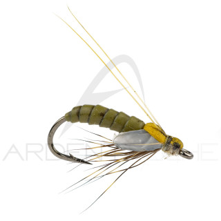 Mosca realistica J-SON Ninfa caddis Pupa marrone oliva