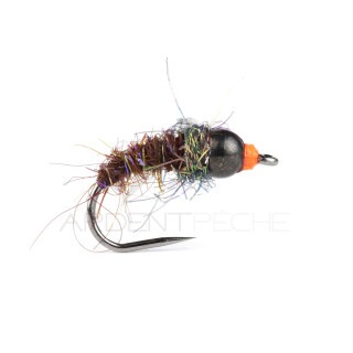 Mosca STS Ninfa tungsten caddis rosso/nero