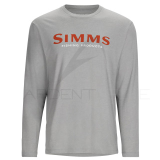 SIMMS Logo Shirt LS Cinder Heather