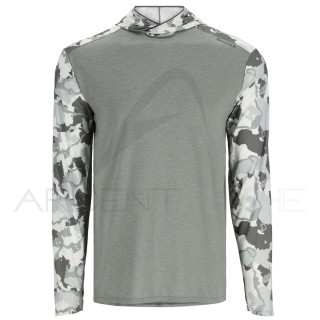 T-shirt con cappuccio SIMMS Solarflex bugstopper guide hoody Regiment camo cinder