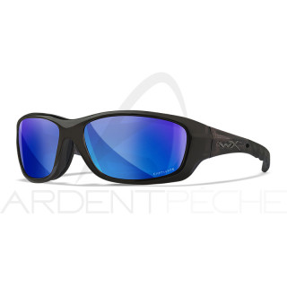 WILEY X Gravity Captivate polarized sunglasses blue mirror black crystal frame