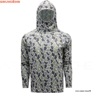 Tee shirt con cappuccio GRUNDENS Solstrale hoodie Tea duck camo
