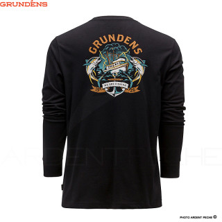 T Shirt GRUNDENS Tuna tattoo LS Black