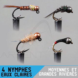 GARBOLINO Nymph Rig Medium and large rivers / Clear waters Set x4