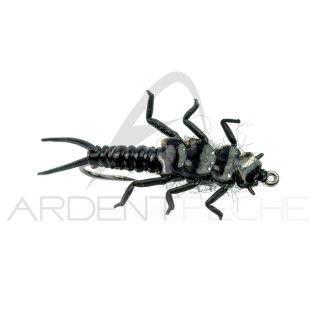 Mosca realistica Stonefly ninfa Nero