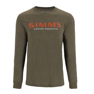 T-shirt SIMMS Logo Shirt LS Loden Heather