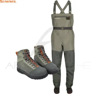 Pack waders SIMMS Tributary Basalt + chaussures caoutchouc