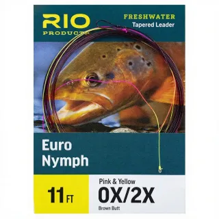 RIO Euro Nymph 11' (3.40m) Leader Brown start Pink/Yellow tip
