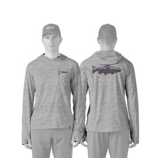T-shirt PATAGONIA M's Cap Cool Sun Hoody Fitz Roy Trout Salt Grey 