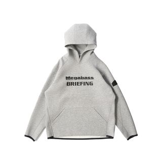 MEGABASS x BRIEFING Jolly Roger emblem hoodie gray