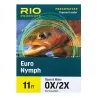Terminale RIO Euro Nymph 11' (3,40m) Partenza chartreuse punta nero/bianco